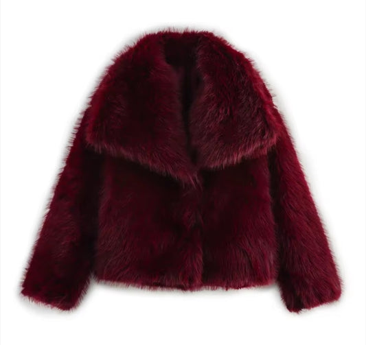 Faux furry coat